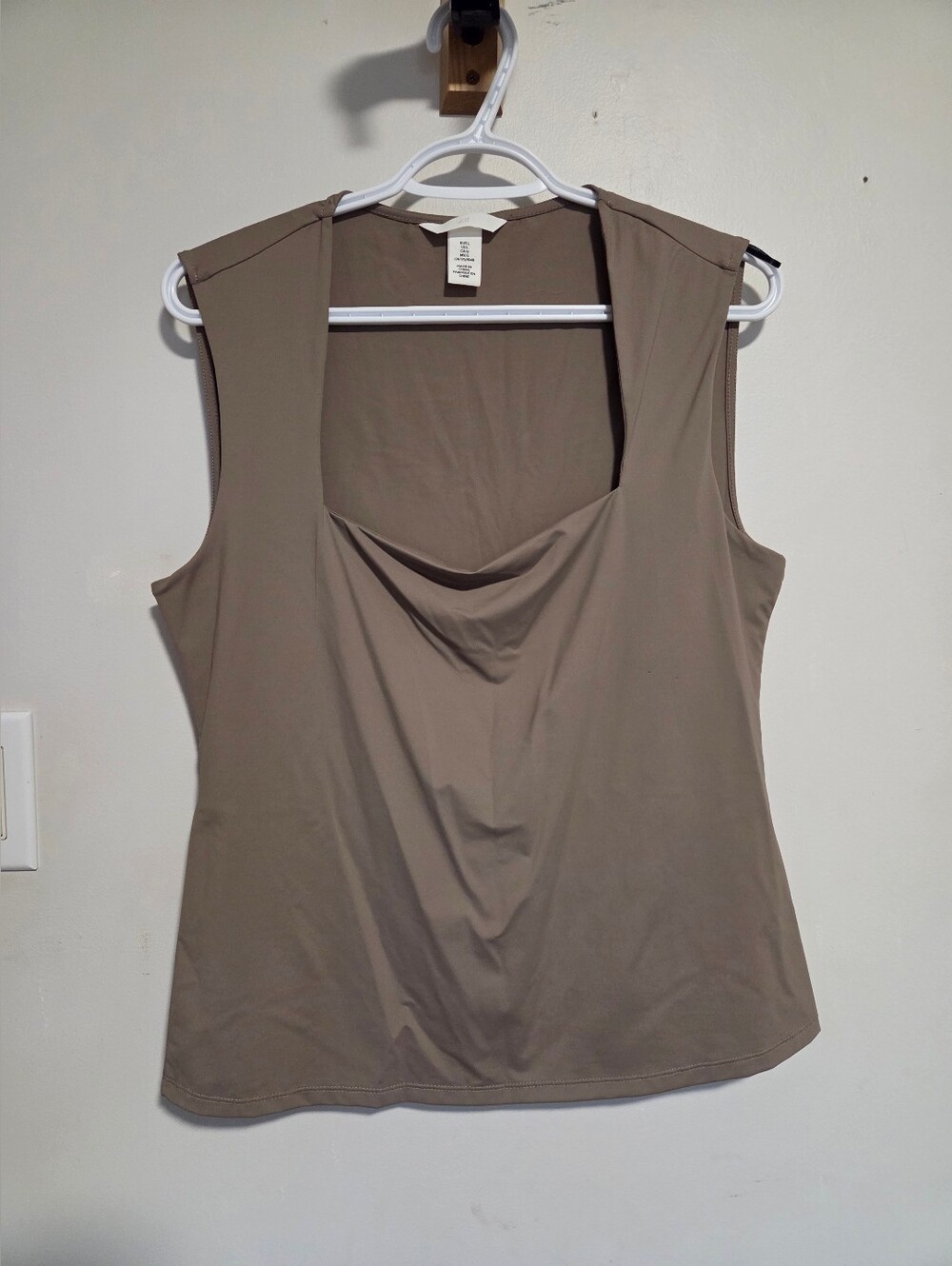 H&M Taupe Draped Neck Sleeveless Tank